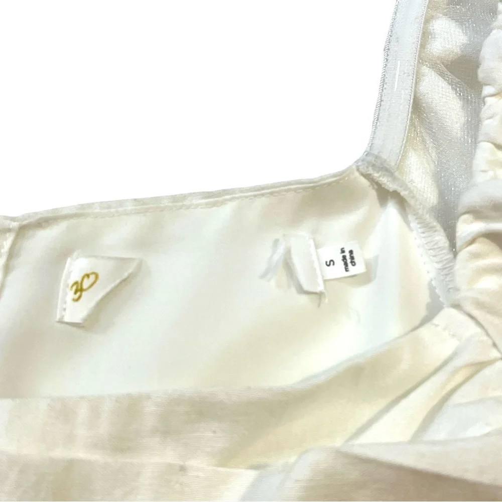 Cinq à Sept‎ Odele Puff Sleeve Mini Body-con Dress, Off White, Size Small